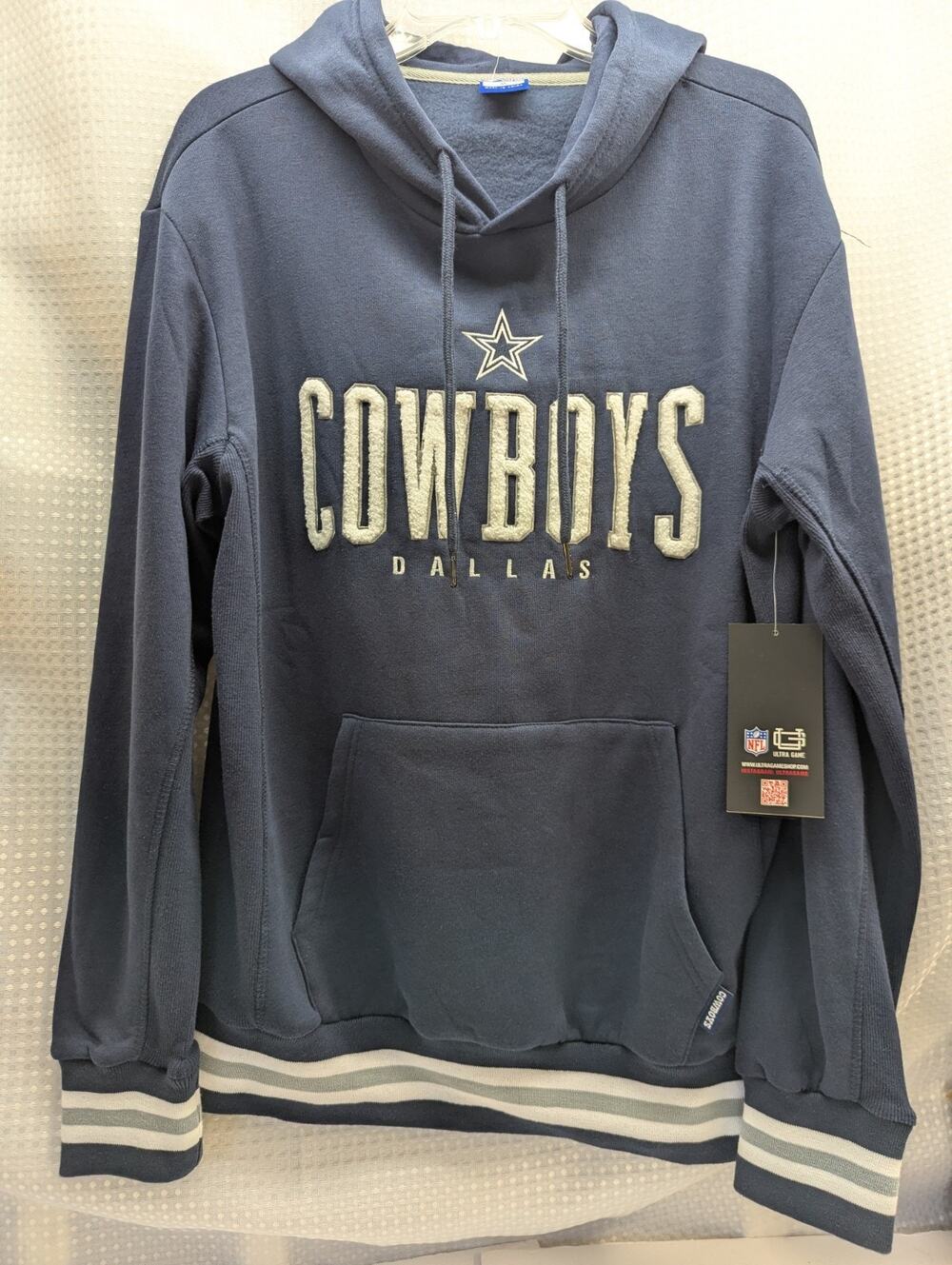 Dallas Cowboys Unisex Hoodie, M, Navy Pullover Ultra Game NFL,Chinelle Letter